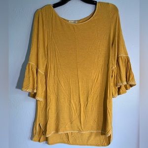 Bell-Sleeve Mustard Shirt